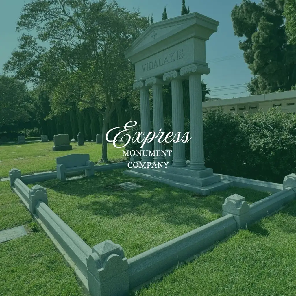 Vidalakis memorial in a cemetery landscape by Express Monument Company