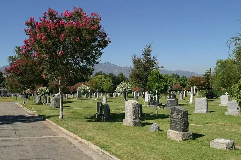 San Gabriel Cemetery, a peaceful and historic burial ground surrounded by scenic greenery and mountains, offering a serene final resting place.