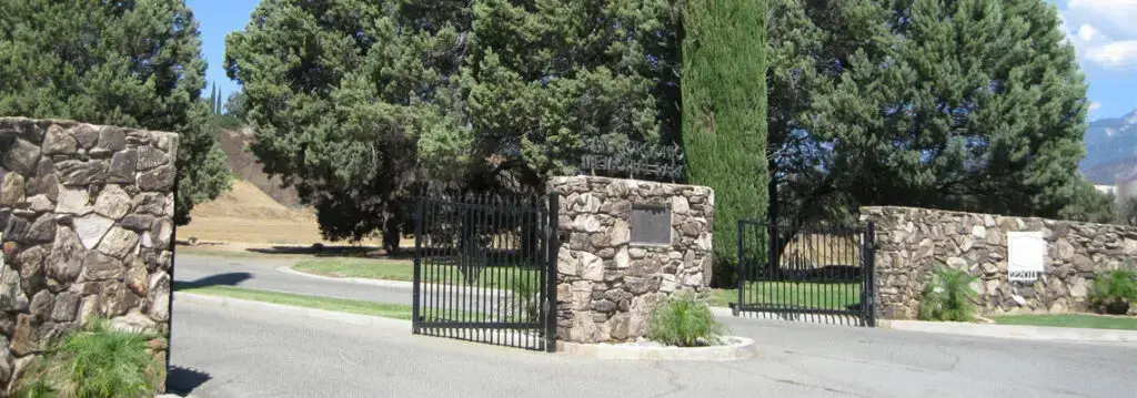 Entrance to San Gorgonio Memorial Park in Banning, California