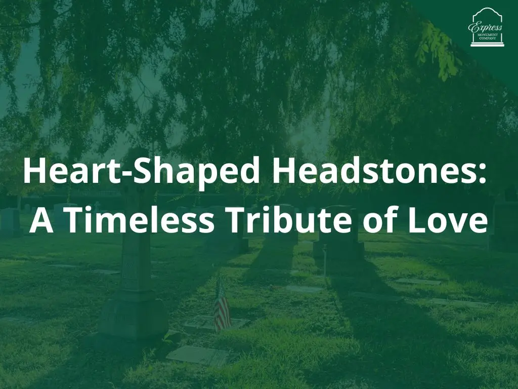 heart shaped headstone with color porcelain photo panel
